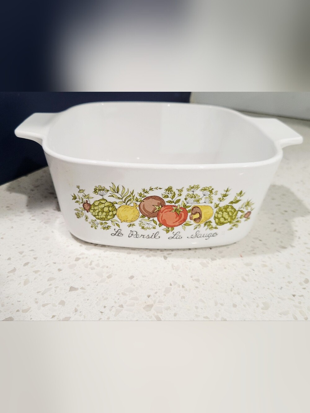 VTG MCM Corningware Le Persil La Sauge (Parsley & Sage) 1.5Qt Casserole Dish